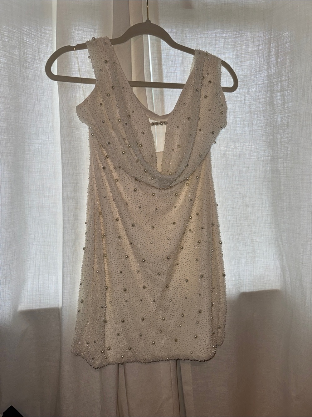 Oh Polly White Beaded Halterneck Mini Dress - Picture 2 of 5